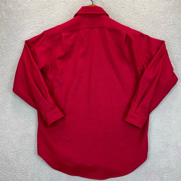 VTG Polo Ralph Lauren Mens Flannel Shirt Large Lowell Sport 100% Wool Button Red - Picture 8 of 9